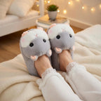 Plush Hamster Slippers | Cozy Fluffy Animal House Shoes, Winter Warmth | SoftSlipsy