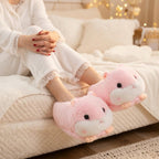 Plush Hamster Slippers | Cozy Fluffy Animal House Shoes, Winter Warmth | SoftSlipsy