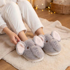 Plush Elephant Slippers | Cozy Fluffy Animal House Shoes (Winter Warmth) | SoftSlipsy