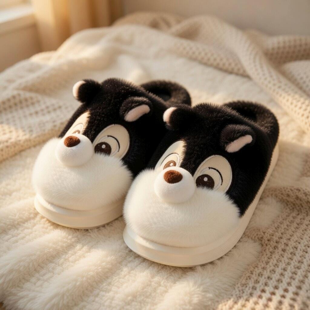 Plush Squirrel Slippers | Cozy Fluffy Animal House Shoes (Winter Warmth) | SoftSlipsy