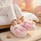Plush Pig Animal Slippers | Cozy Fluffy Indoor House Shoes | SoftSlipsy