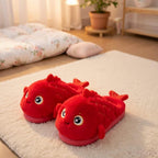 Red Koi Fish Plush Slippers | Cozy Cartoon Animal Indoor Shoes | SoftSlipsy