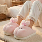 Plush Bunny Slippers | Soft Fluffy Indoor Shoes | Cozy Animal Winter Home Slippers | SoftSlipsy