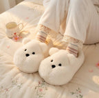 Plush Bear Slippers | Cozy Cartoon Animal House Shoes, Winter Warmth| SoftSlipsy