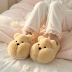 Plush Bear Slippers | Cozy Cartoon Animal House Shoes, Winter Warmth| SoftSlipsy