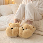 Plush Bear Slippers | Cozy Cartoon Animal House Shoes, Winter Warmth| SoftSlipsy