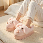 Plush Puppy Dog Slippers | Cozy Platform Animal House Shoes | SoftSlipsy