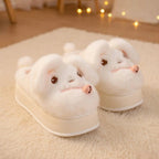 Plush Puppy Platform Slippers | Cozy Cartoon Animal House Shoes | SoftSlipsy