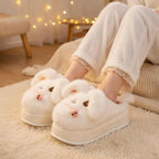 Plush Puppy Platform Slippers | Cozy Cartoon Animal House Shoes | SoftSlipsy