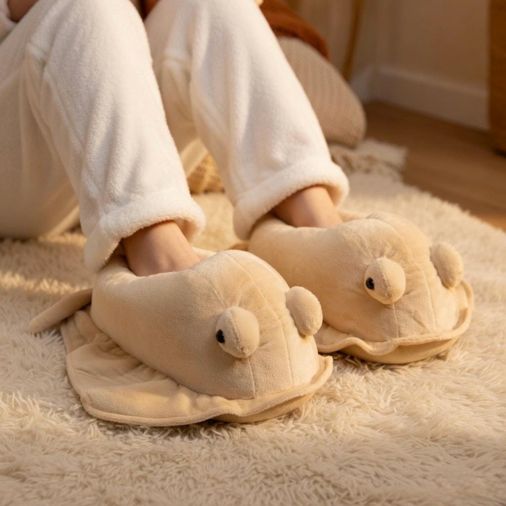 Plush Fish Slippers | Cozy Animal House Shoes, Winter Indoor Comfort | SoftSlipsy