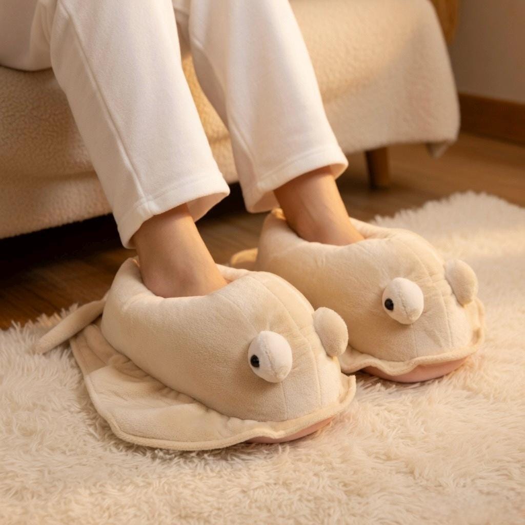 Plush Fish Slippers | Cozy Animal House Shoes, Winter Indoor Comfort | SoftSlipsy