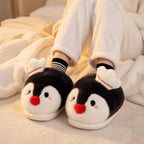 Plush Penguin Slippers | Cartoon Animal House Shoes, Winter Warmth | SoftSlipsy