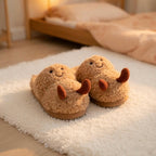 Plush Peanut Slippers | Funny Cartoon Cozy House Shoes, Winter Warmth | SoftSlipsy