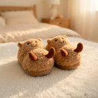 Plush Peanut Slippers | Funny Cartoon Cozy House Shoes, Winter Warmth | SoftSlipsy