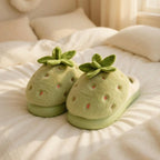 Women's Strawberry Plush Slippers | Cozy Indoor House Shoes, Autumn Winter Warmth | SoftSlipsy