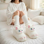 Cat Paw Plush Slippers | Kawaii Animal Indoor Cozy Winter Home Shoes | SoftSlipsy