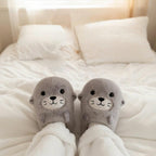 Seal Plush Slippers | Cozy Cartoon Animal Indoor Home Shoes | SoftSlipsy