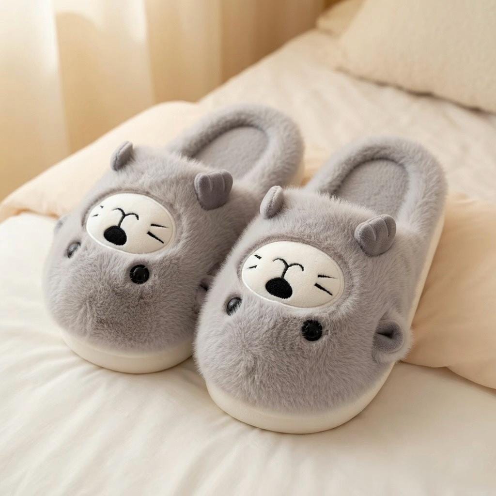 Seal Plush Slippers | Cozy Cartoon Animal Indoor Home Shoes | SoftSlipsy