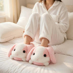 Plush Bunny Slippers | Soft Cozy Indoor Winter Shoes | SoftSlipsy