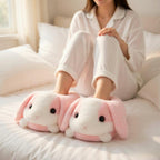 Plush Bunny Slippers | Soft Cozy Indoor Winter Shoes | SoftSlipsy
