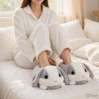 Plush Bunny Slippers | Soft Cozy Indoor Winter Shoes | SoftSlipsy