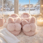 Pink Bunny Slippers: Plush Faux Fur, Warm and Cozy | SoftPixllea