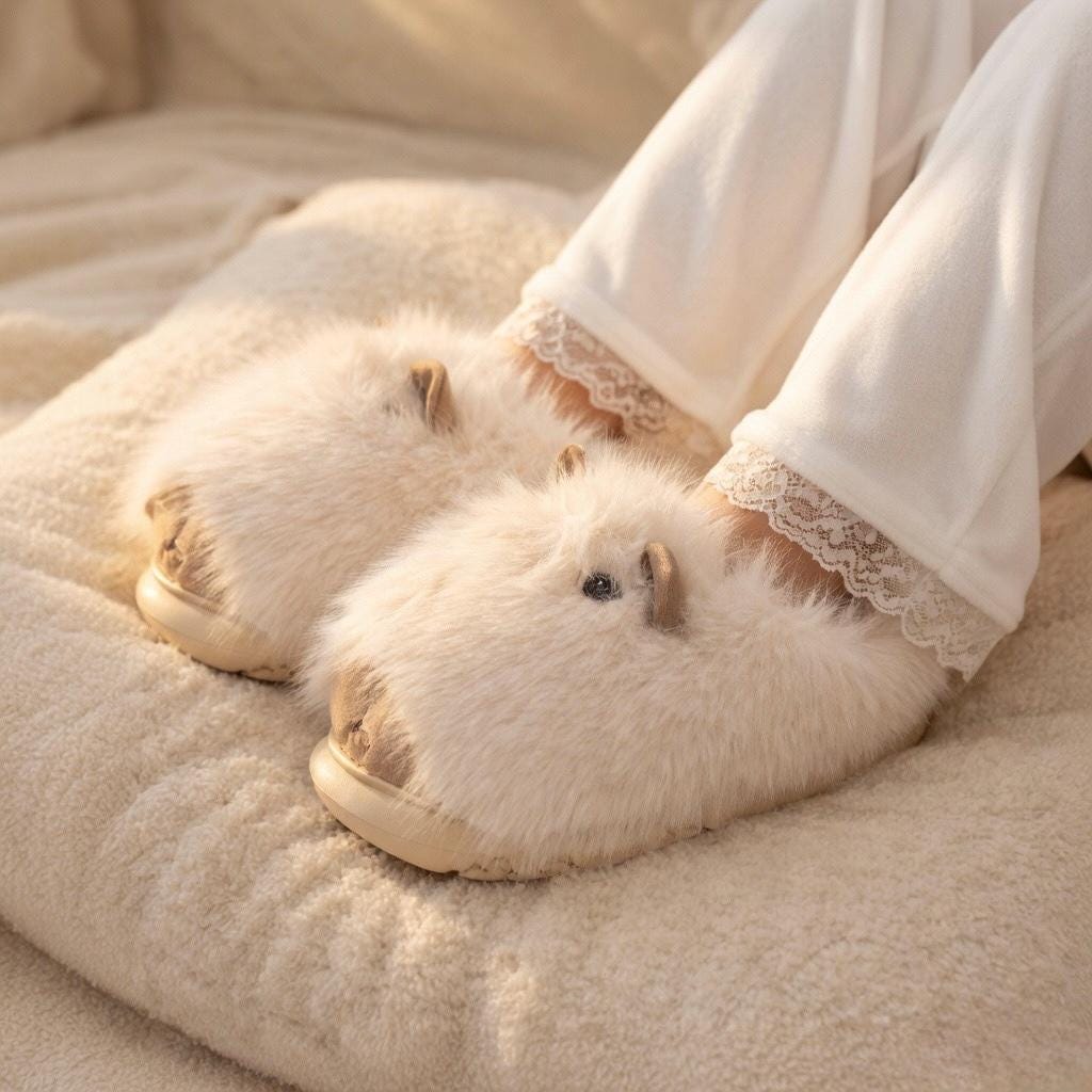 Viral Capybara Plush Slippers | Soft Cozy Winter Indoor Shoes | SoftSlipsy