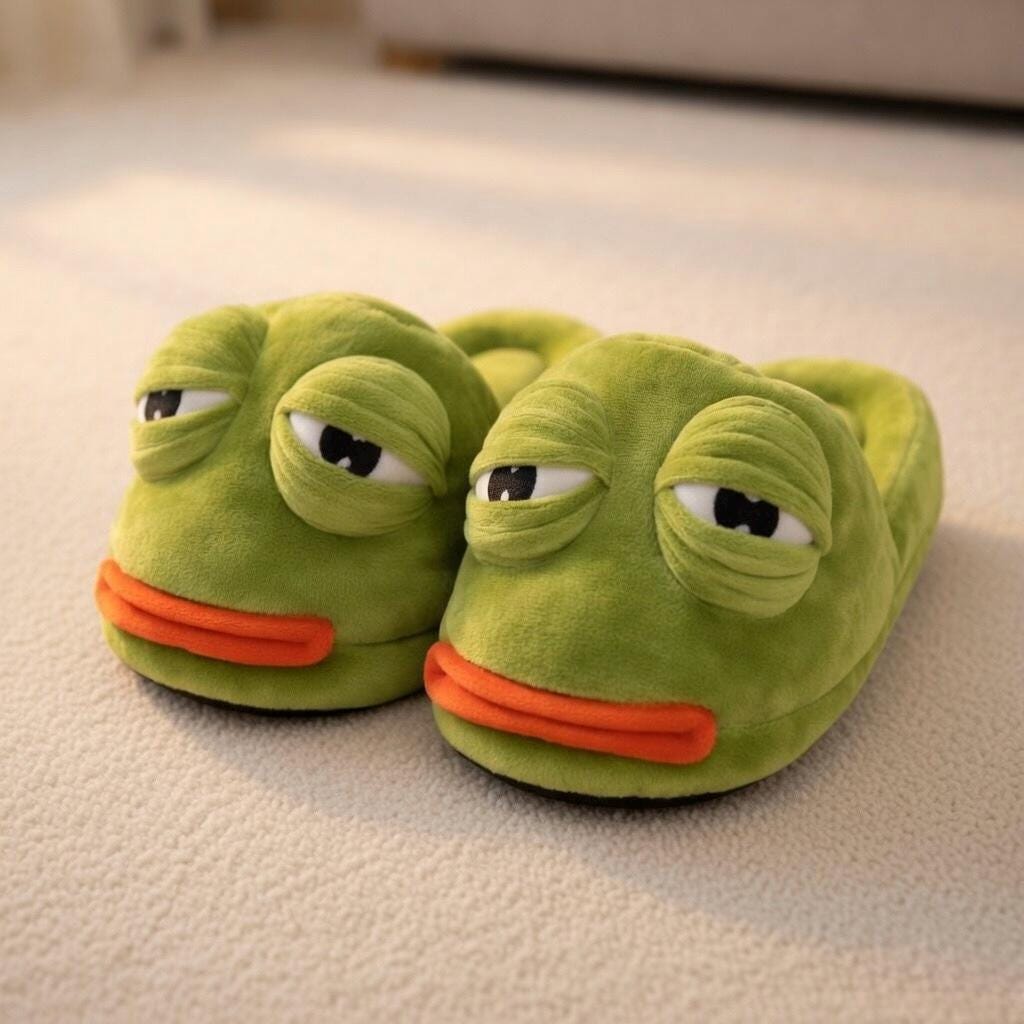 Funny Frog Slippers with Adjustable Eyes | Plush Animal House Shoes | SoftSlipsy