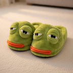 Funny Frog Slippers with Adjustable Eyes | Plush Animal House Shoes | SoftSlipsy