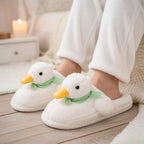 Cozy Plush Duck Slippers: Soft Warm Winter House Shoes | SoftSlipsy