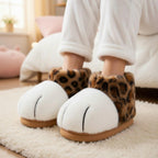 Cat Paw Plush Boots | Kawaii Animal Winter Slippers | Cozy Fluffy Indoor Home Wear | SoftSlipsy