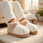 Cat Paw Plush Boots | Kawaii Animal Winter Slippers | Cozy Fluffy Indoor Home Wear | SoftSlipsy