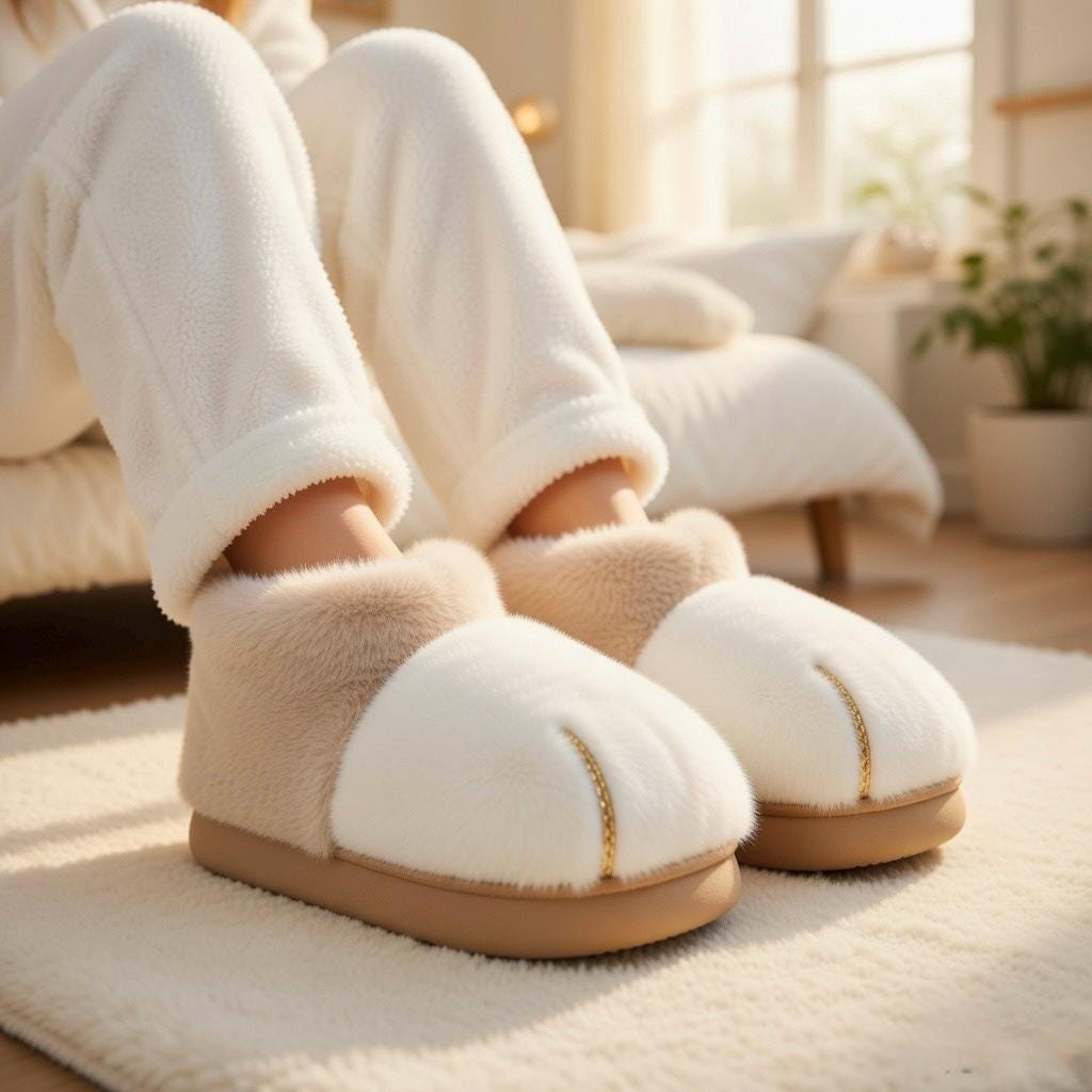 Cat Paw Plush Boots | Kawaii Animal Winter Slippers | Cozy Fluffy Indoor Home Wear | SoftSlipsy