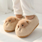 Plush Hamster Slippers | Cozy Animal House Shoes for Women, Winter Warmth | SoftSlipsy
