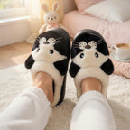 Leopard Plush Animal Slippers | Cozy Cartoon Dog House Shoes, Warm Winter Indoor Footwear | SoftSlipsy
