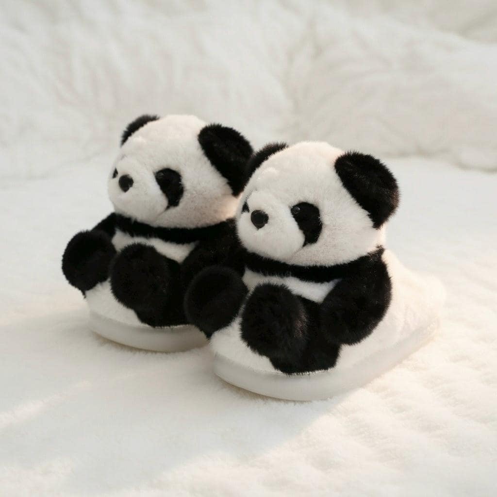 Plush Panda Slippers | Soft Warm Cartoon Animal House Shoes | SoftSlipsy