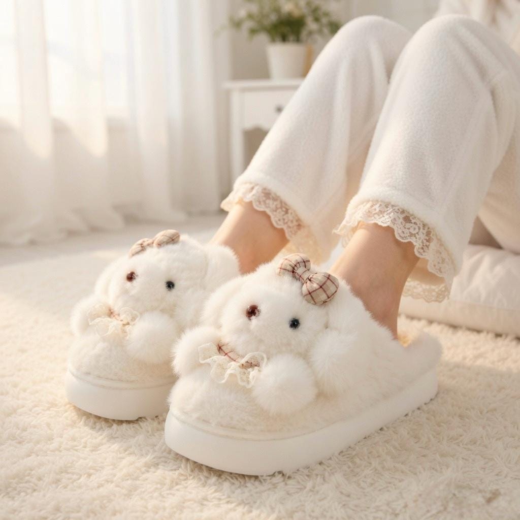 Plush Puppy Dog Slippers | Cozy Winter Indoor Animal House Shoes | SoftSlipsy