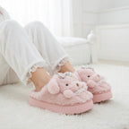 Plush Puppy Dog Slippers | Cozy Winter Indoor Animal House Shoes | SoftSlipsy