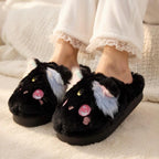 Plush Kitten Slippers | Cozy Rainbow Cat House Shoes, Winter Warmth | SoftSlipsy