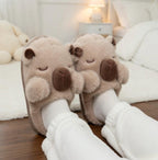 Plush Capybara Slippers | Cozy Animal House Shoes, Winter Warmth | SoftSlipsy