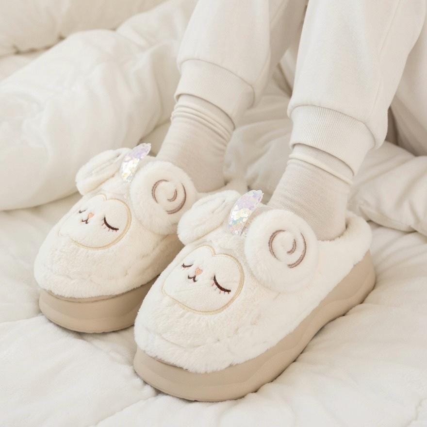 Plush Lamp Slippers | Cozy Indoor House Shoes, Winter Warmth | SoftSlipsy