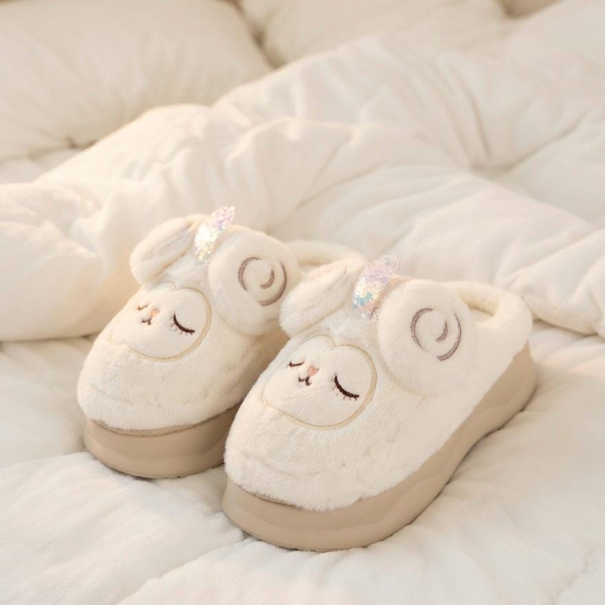 Plush Lamp Slippers | Cozy Indoor House Shoes, Winter Warmth | SoftSlipsy