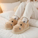 Plush Hippo Slippers | Cozy Animal House Shoes for Women, Winter Warmth|SoftSlipsy