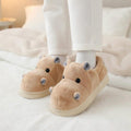 Plush Hippo Slippers | Cozy Animal House Shoes for Women, Winter Warmth|SoftSlipsy