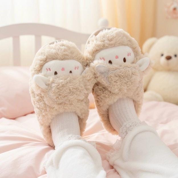 Cozy Plush Lamb Slippers | Warm Sheep Indoor House Shoes Women | SoftSlipsy