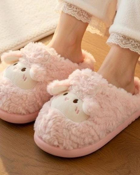 Cozy Plush Lamb Slippers | Warm Sheep Indoor House Shoes Women | SoftSlipsy