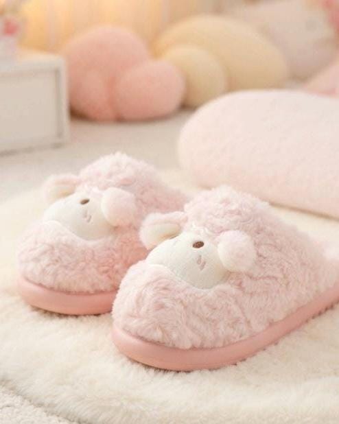 Cozy Plush Lamb Slippers | Warm Sheep Indoor House Shoes Women | SoftSlipsy