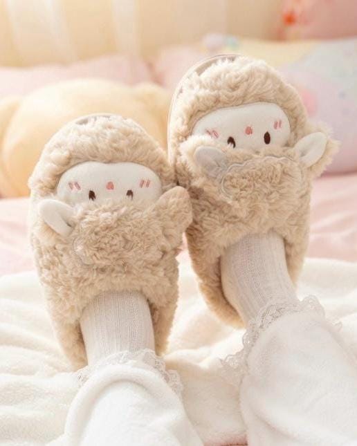 Cozy Plush Lamb Slippers | Warm Sheep Indoor House Shoes Women | SoftSlipsy