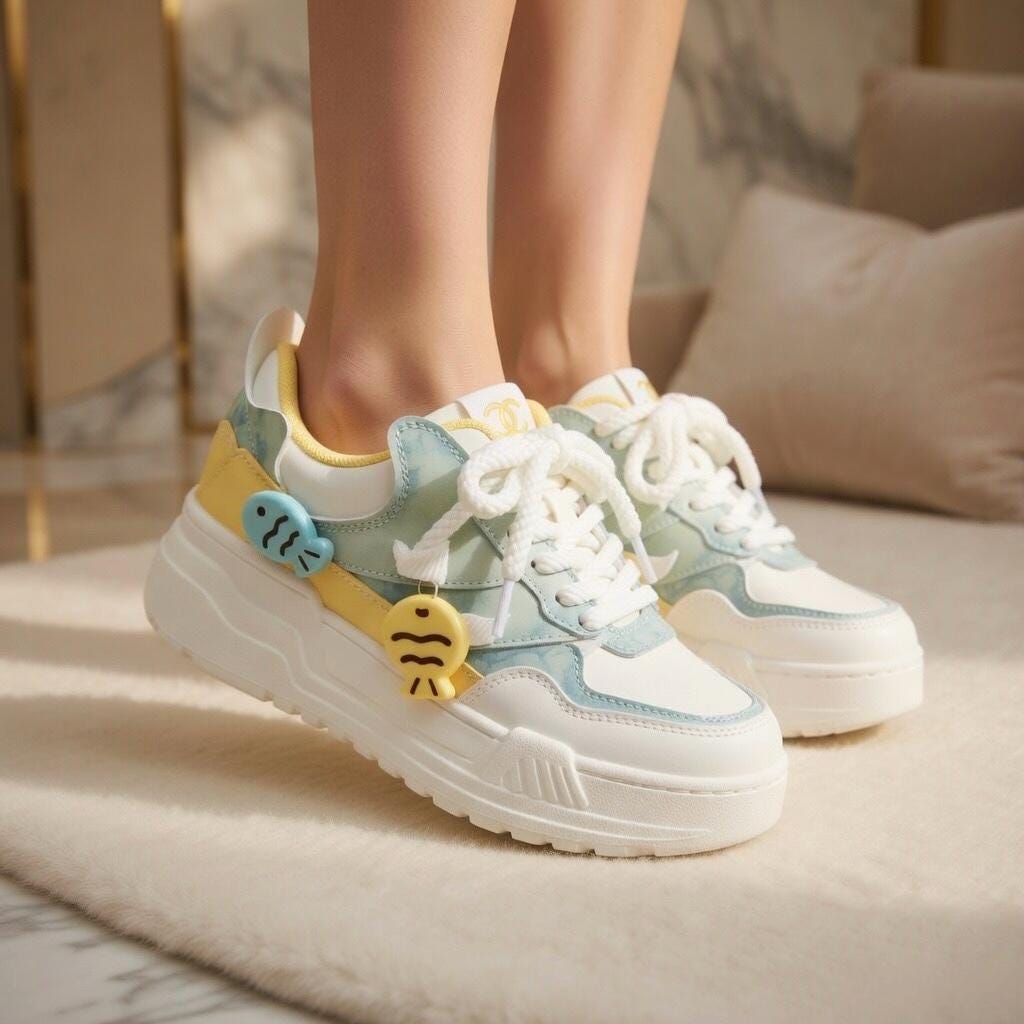 SoftSlipsy Pastel Platform Sneakers Women | Chunky Kawaii Lace Up Shoes | Soft Girl