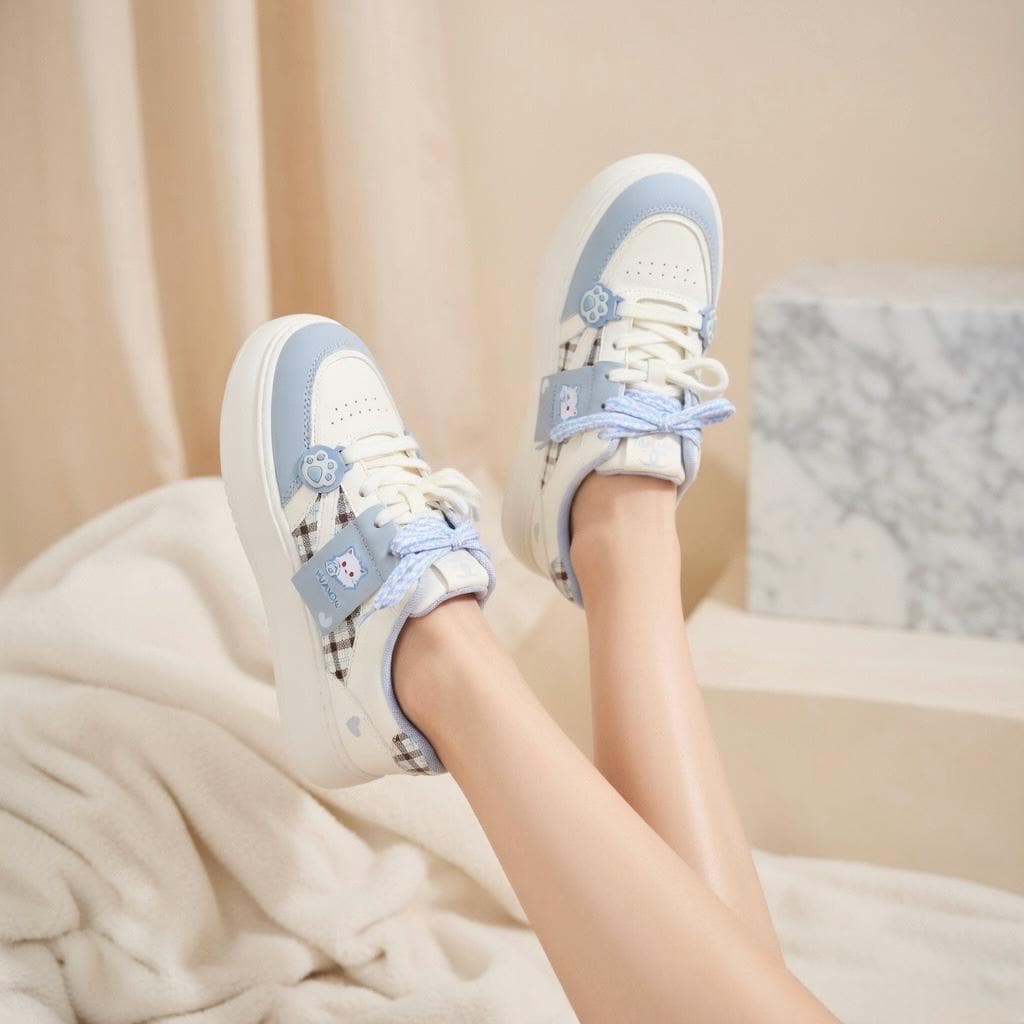 SoftSlipsy Cat Paw Platform Sneakers | Kawaii Pastel Korean Harajuku Style Shoes